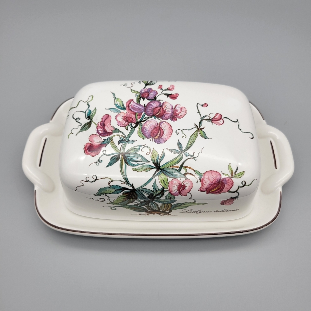 Vintage Villeroy and Boch Botanica Rectangular Covered Butter Dish Serveware